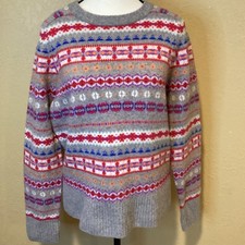 J. Crew 100 Wool Sweater, Nordic Fair Isle, No Size Tag, estimated as a medium