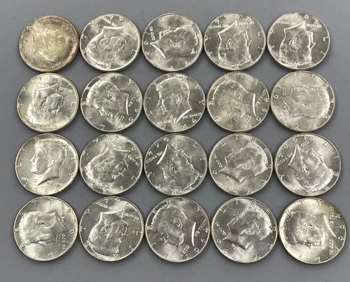 20 1964 BU US 90% Silver Kennedy 50c L24417