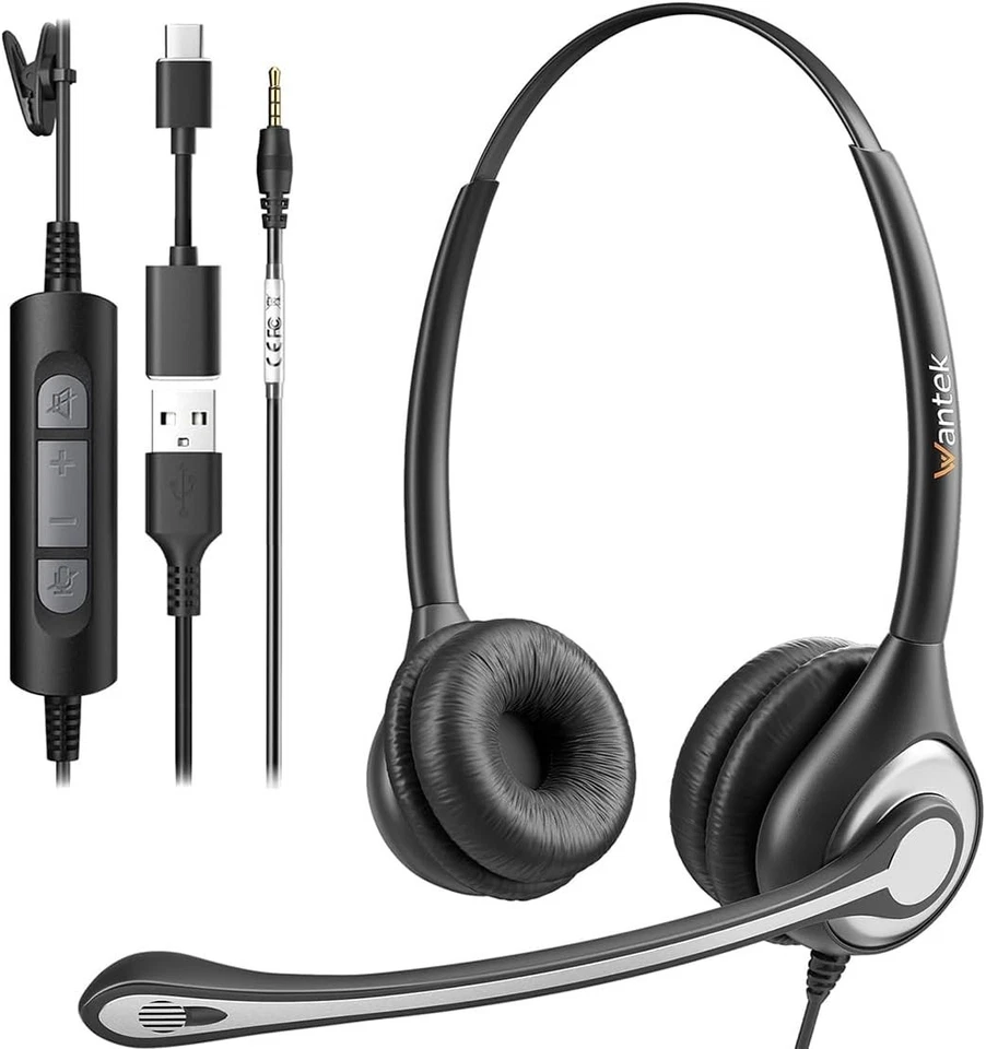 Versatile USB & 3.5mm Headphones with Noise Cancellation for Online Meetings - Image 3 of 4