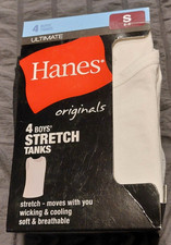 New Boys Hanes Ultimate 4 pack Stretch Tanks sz S 6-8  -5302