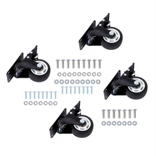 4Pcs 3" Industrial Heavy Duty Casters 360 Degree Swivel Wheels with Brake