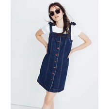 Madewell Dark Denim Tie Strap Mini Dress