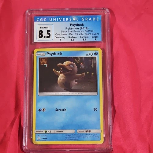 Pokemon TCG Black Star Promo Psyduck SM199 Holo Detective Pikachu 2019 CGC 8.5