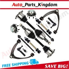 Front Control Arm with Wheel Hub Bearing CV Axle Shaft For 07-14 GMC Yukon 5.3L