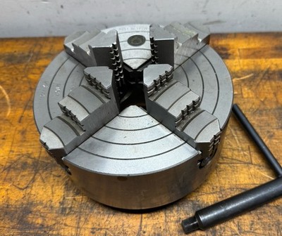 BISON 8'' INDEPENDENT 4-JAW LATHE CHUCK w/ D1-4 MOUNT - #4344-8/4 Excellent Shape