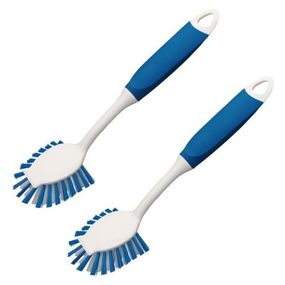 PHYEX 2-Pack Dish Brushes with Scraper, Durable Nylon Bristles Kitchen Scrub ...