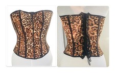 Cinched Waist Mob Wife Aesthetic Date Night Bustier Animal Print