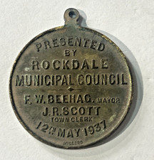 1937 Rockdale Council NSW King George VI Coronation Medalet Mayor Beehag