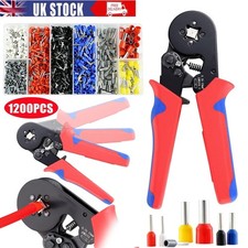 1200PCS Cable Wire Electrical Terminals Ferrule Crimper Plier Crimping Tool Set