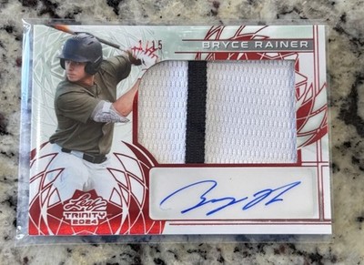 2024 Leaf Trinity Baseball Bryce Rainer 2 Color Patch Auto # d 1/15