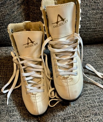 American Athletic White Figure Ice Skates Size US 5