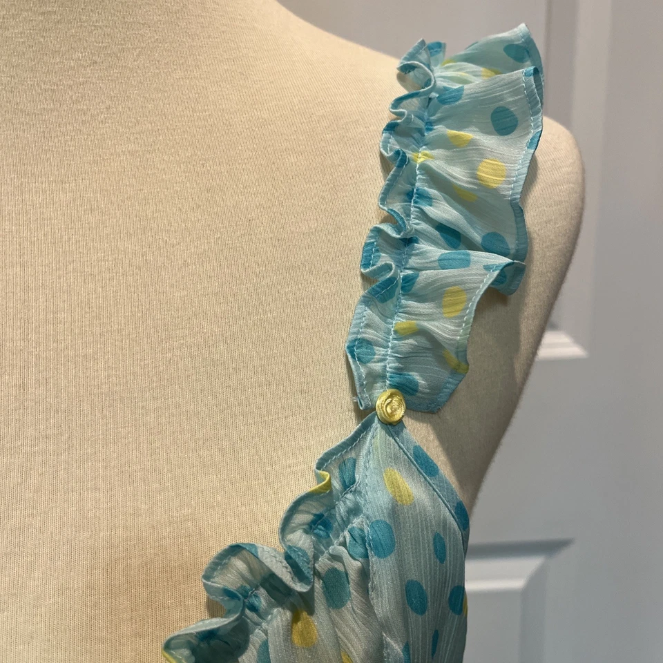 Camisón Babydoll Betsey Johnson Intimates Lunares Grande Coqueta Turquesa Foto 3 de 4