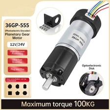 36GP-555 Photoelectric Encoder DC Planetary Gear Reducer Motor DC 12V 24V