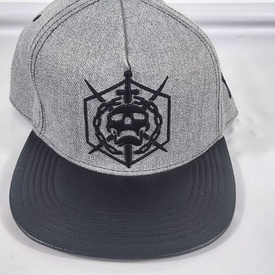 Destiny Hat Bungie Gaming SnapBack Cap Black Faux Leather Grey Gray Adjustable