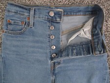 Levis Ribcage Straight Ankle Jeans Womens 26 Blue Light Wash High Rise 25x26