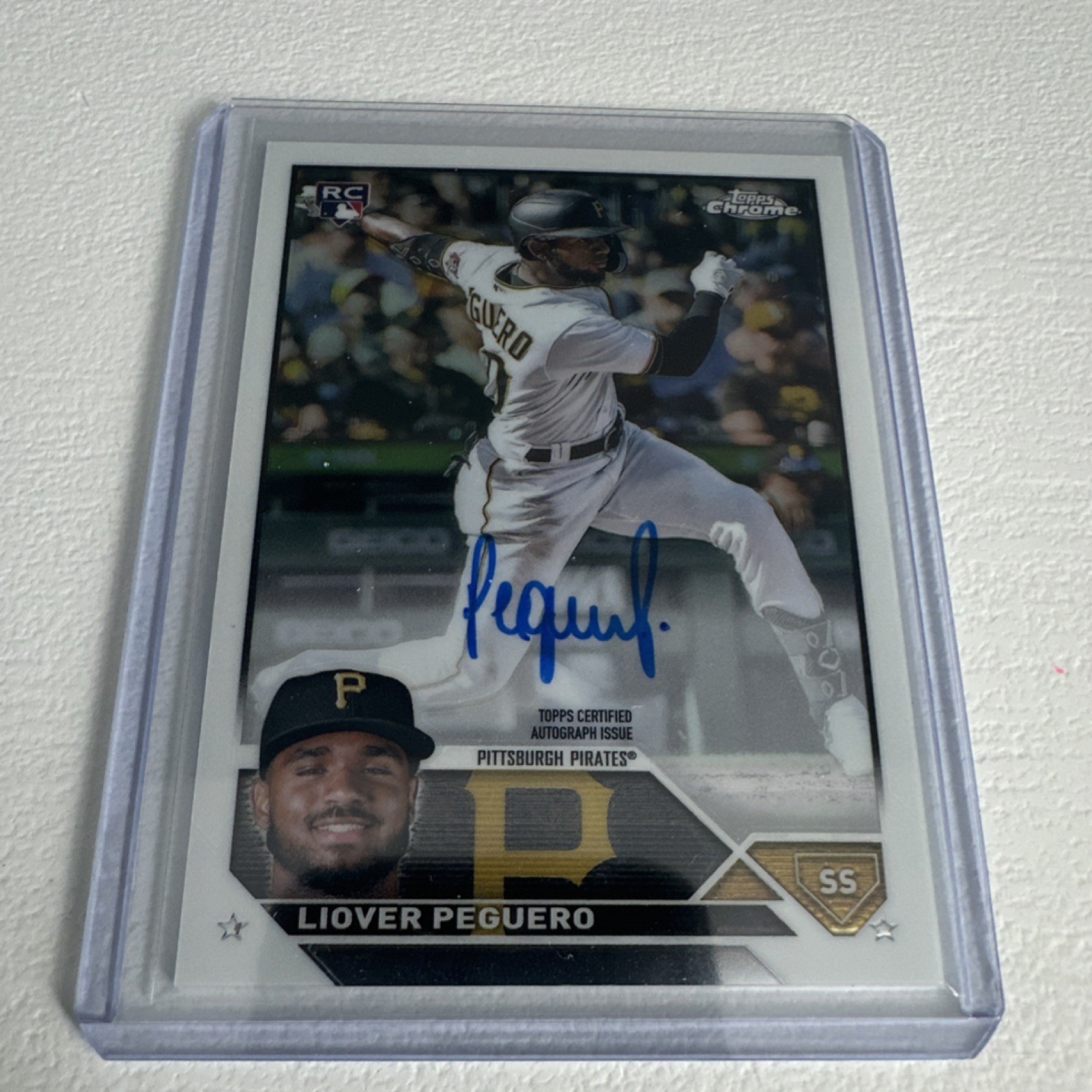 Topps 2023 Chrome Rookie Autographs Liover Peguero #RA-LP Pirates MLB