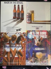Vintage Collage Budweiser Ads Framed - 16x20 Custom Made Framed Wall Art