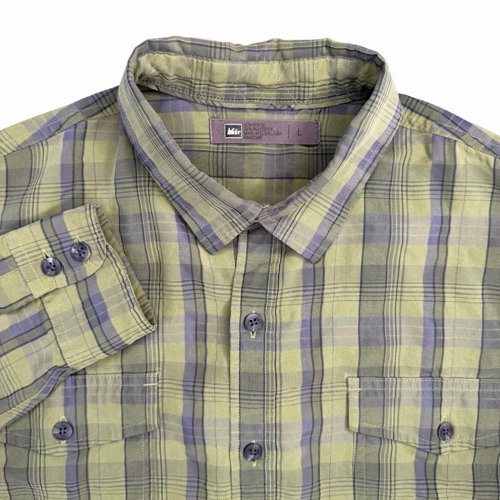 REI Co-Op Plaid Button Down Shirt Mens Large Green Brown Nylon Stretch Hiking
Opens in a new window