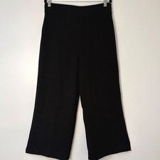 NWT Zara Black High Waisted Wide Leg Culotte Trousers Size L