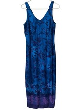 Vintage DBY 90’s Maxi Dress Sz 5/6 Babydoll Blue Floral Fairy Straight Beachy