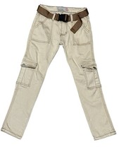 Celebrity Ace GIRLS Size 8 Beige Cargo Pants W/ Belt Cot/Ray/Spandex RN155336