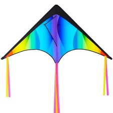 Large Delta Kite Gradient Rainbow, Easy to Fly Huge for Kids and Adults with 328