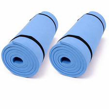 2 x Extra Thick Camping Bed Comfort Mat Foam 8mm Non Slip Portable Lightwight