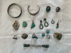 Vintage Native American & Turquoise Silver Jewelry, 107 Grams