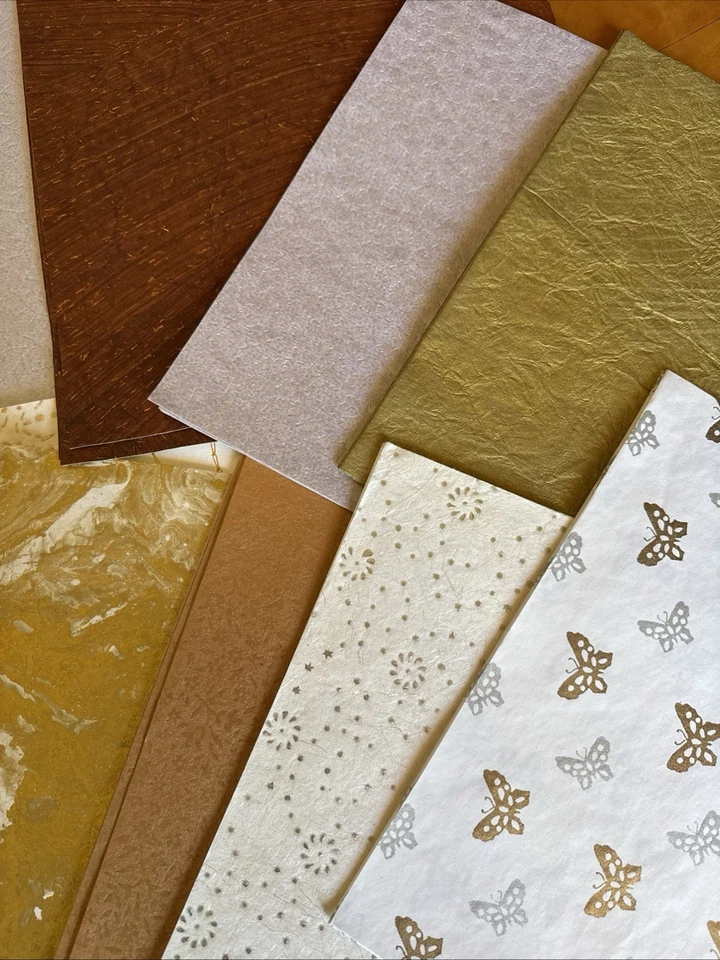 50+  sheets Textured 12x12" mixed specialty Scrapbook craft cotton silk + album - Image 3 of 4