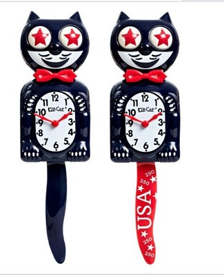 Old Glory Special Edition Kit-Cat Klock Clock with 2 tails & star eyes