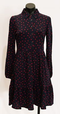 Boden Women's Jemima Tiered Jersey Dress AR8 Rouge, Sparse Spot Size UK 8 (US 4)