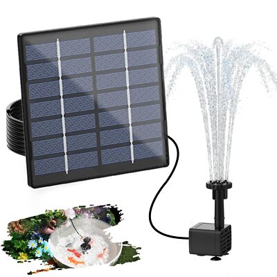 Kit de Bomba de Agua Solar con 6 Boquillas para Fuente Exterior Jardín Estanques