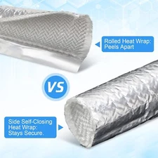 6~35mm ID Self-wrap Aluminum Heat Shield Sleeve for Hoses Wires Cables Auto