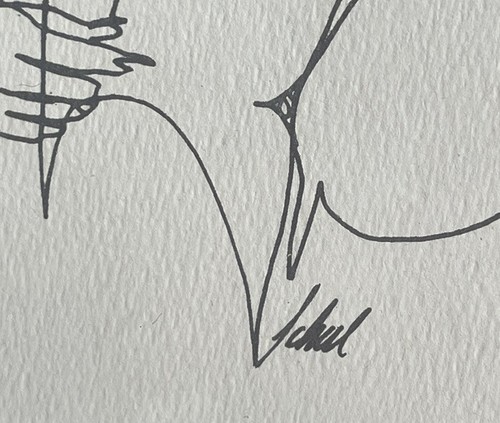 Nude Sexy Sultry Ladies Mod 1960s 1970s Era Pen & Ink Original Art Line Drawing - 第 4/5 張圖片
