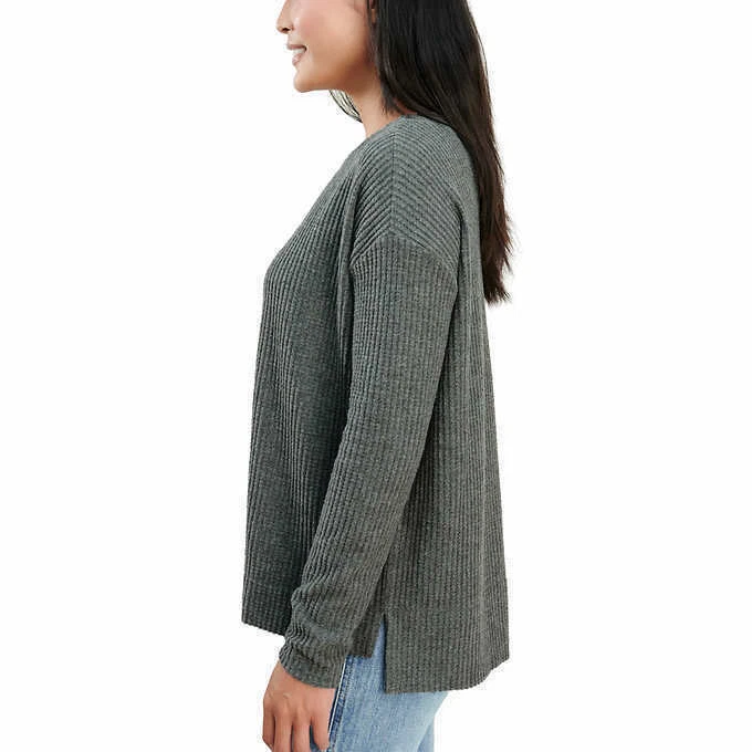 Splendid Women's Size:LARGE Color: GRAY Thermal Waffle Top - Image 3 of 3