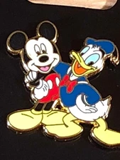1 Disney Pin Pals Mickey Mouse & Donald Duck  New on Card  As Shown. lot AE