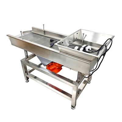 Stainless Steel 5mm Round Hole Linear Vibrating Screen 110V 120W*2 3000rpm
