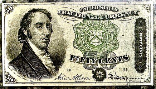 50c US Fractional Currency PMC 64 Fr # 1379 4TH Issue Allison/Spinner Green Seal - Picture 7 of 24