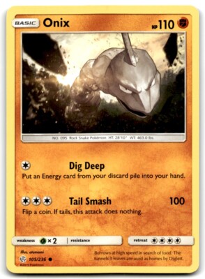 2019 Sun & Moon - Cosmic Eclipse Onix b Basic/Common #105
