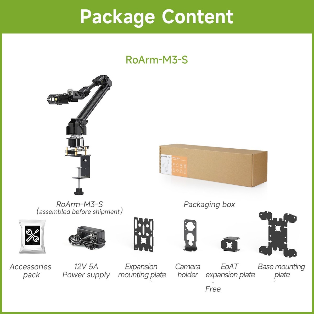Waveshare DOF High-Torque Serial Bus Servo Robotic Arm Kit