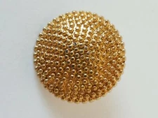 Gold Toned Metal Round Buttons Dots Design With Shanks 4-Pieces Vintage NOS