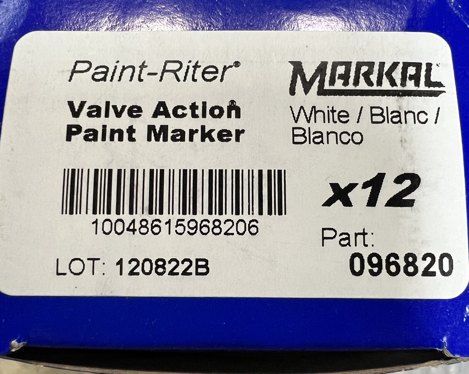 Markal Paint Riter Valve Action Paint Marker - 2 Boxes Of 12 Each  White Paint