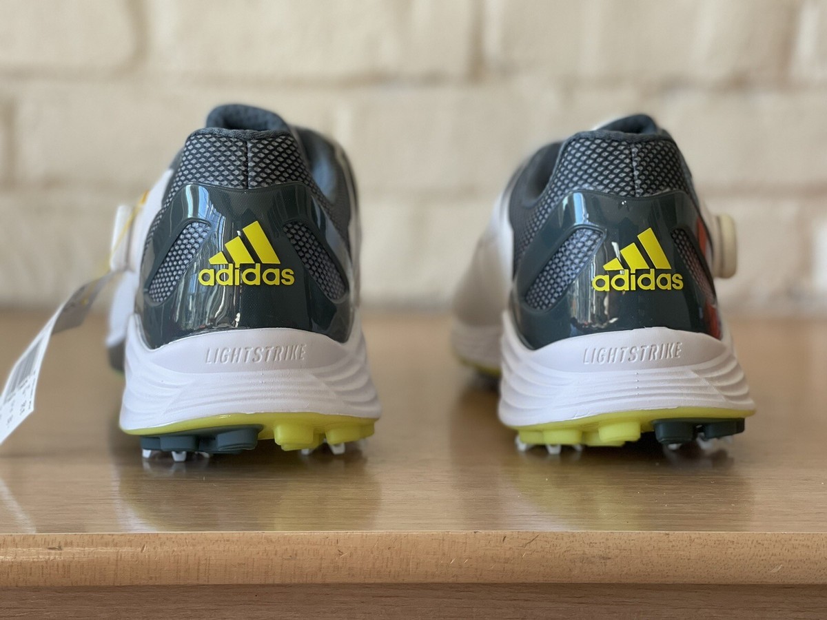 Adidas Boost! ZG21 Boa Men's Golf Shoes White Yellow FW5554 Men's