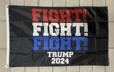 Donald Trump Fight 2024 Flag FREE USA SHIP Bullet Iconic MAGA Shooting Sign 3x5  