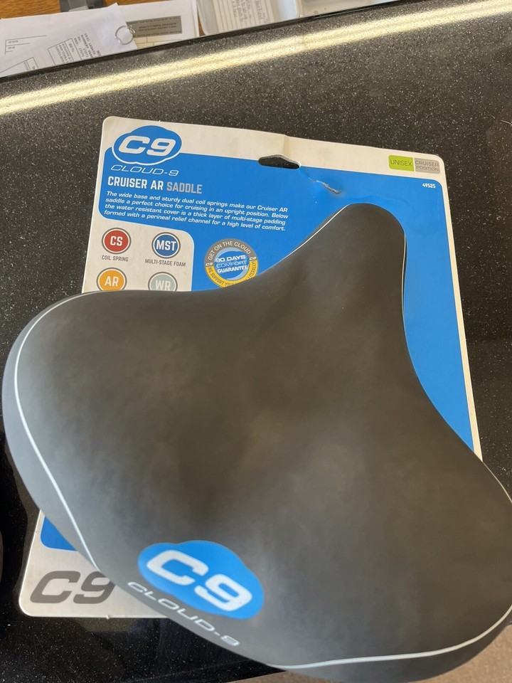 Sunlite Cloud-9 Sospensione Comfort Gel - Sella Cruiser Per Bici Ibrida, MTB, E-Bike