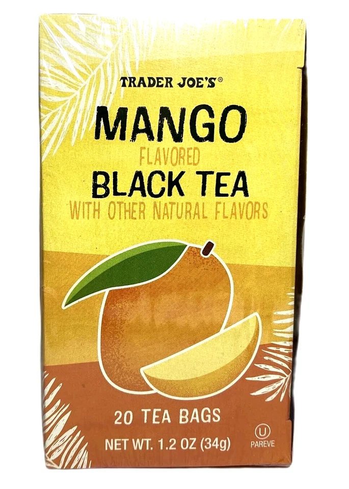 3 paquetes de té negro con sabor a mango Trader Joe's 20 bolsas de té cada una, un total de 60 bolsas Foto 2 de 4