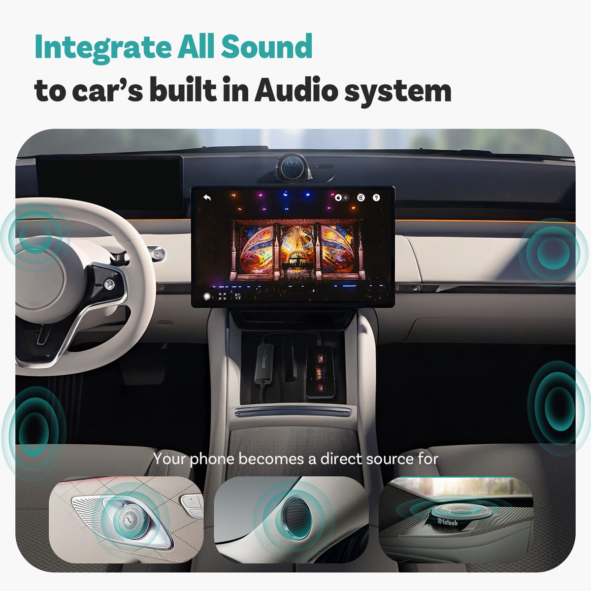 OTTOCAST Mirror Touch Wireless CarPlay Adapter - Bi-Directional