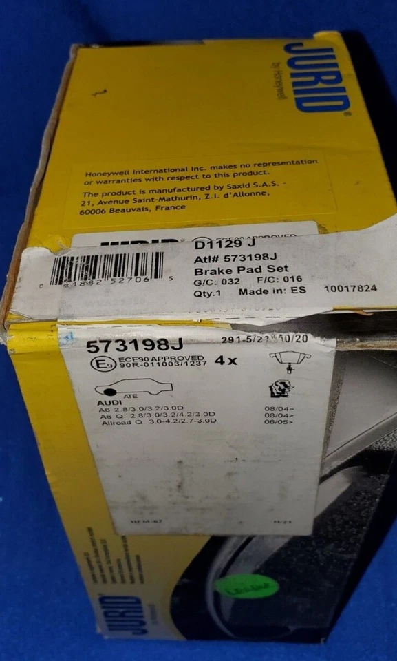 Jurid 573181J Pastillas Disco Delanteras Zapatas Freno, Audi A6 / A6Q / A6 Allroad - ENVÍO RÁPIDO Foto 2 de 4