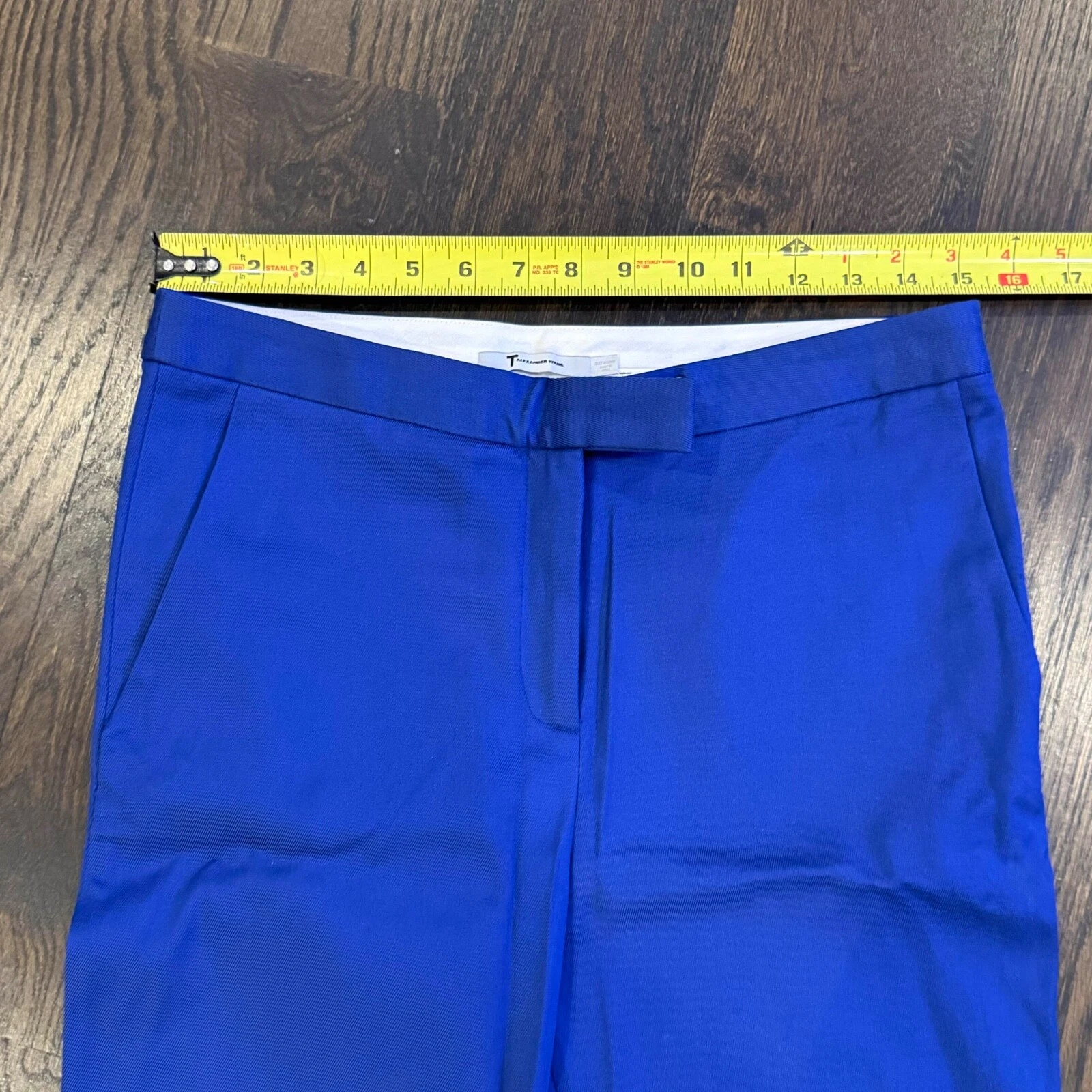 T Alexander Wang Slacks pantaloni eleganti skinny blu elettrico donna taglia media