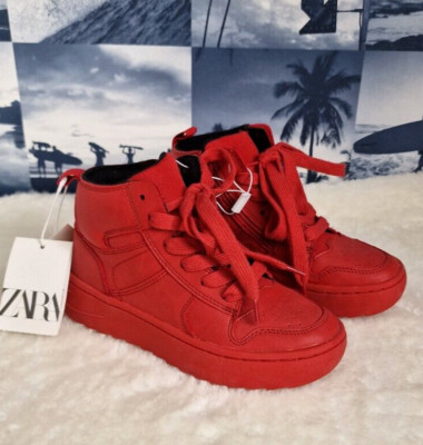 NEU !!! Zara Boots hohe Sneaker Größe 32 - Superchic das Rot im Ferrari Look